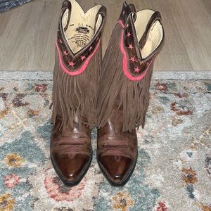 Smoke Mountain Fringe Cowgirl Boots